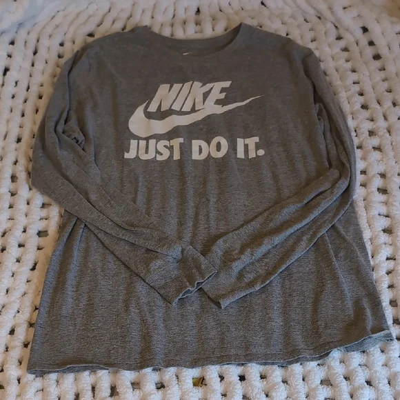 Nike Mens Gray Long Sleeve Shirt - Picture 1 of 4